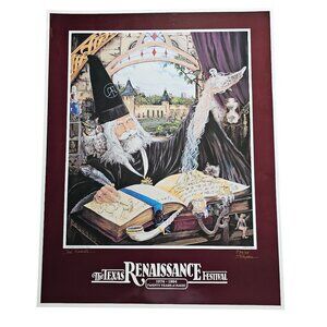 Texas Renaissance Festival 20th Anniversary Poster 1974-1994 By S. Hughes Wizard